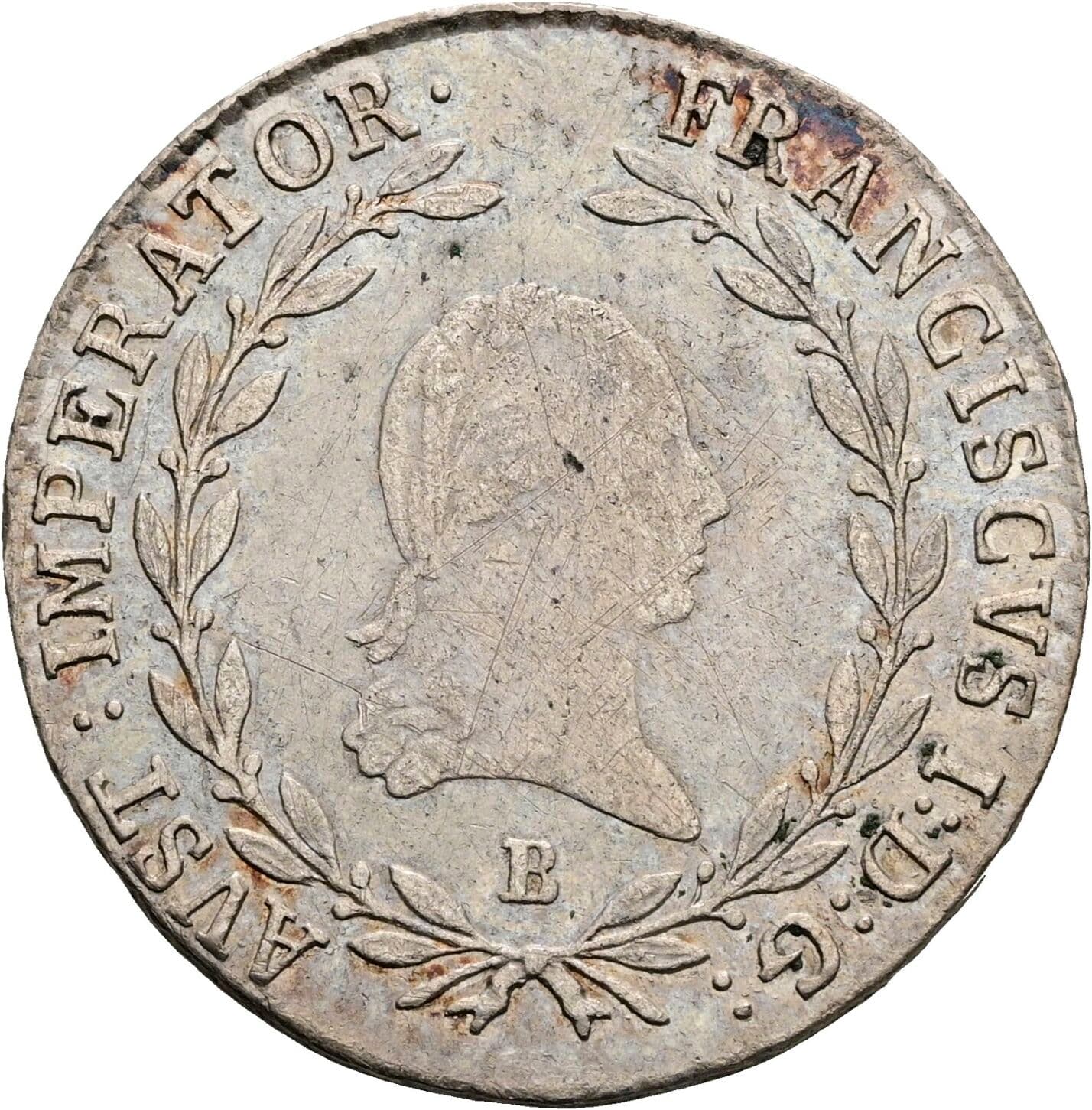 20 Kreuzer Franz II. (I). 1792-1835 1815 B, Kremnitz – Vorderseite