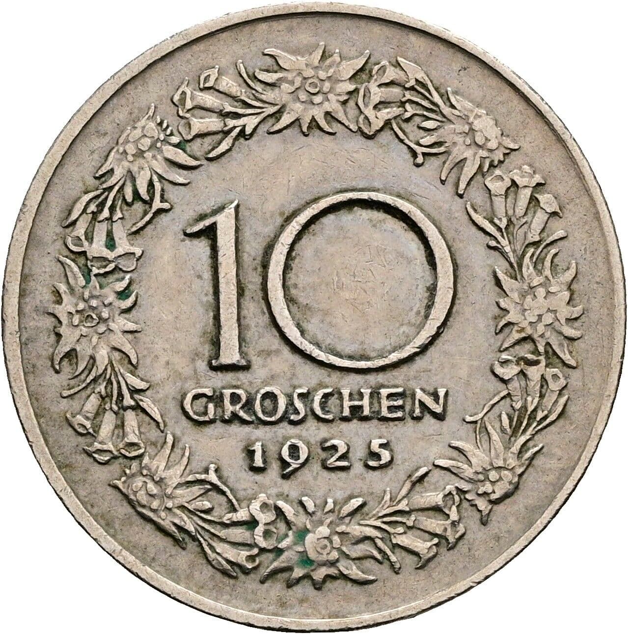10 Groschen 1925 – Rückseite