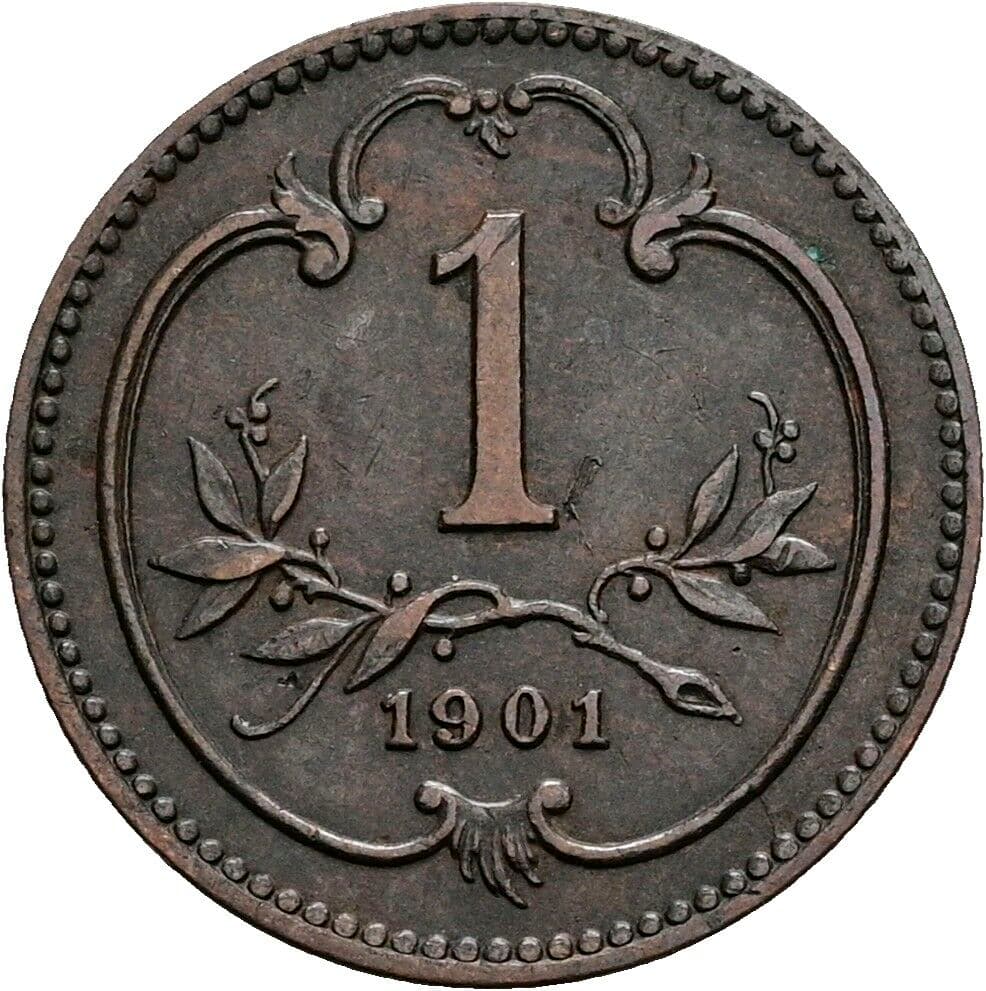 1 Heller Franz Joseph I. 1848-1916 1901 – Vorderseite