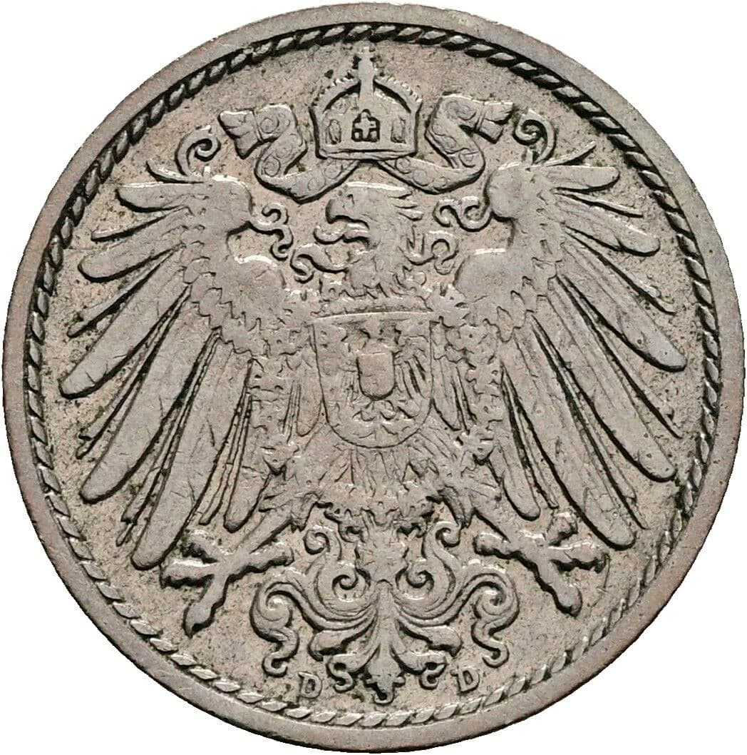 5 Pfennig 1903 D – Rückseite
