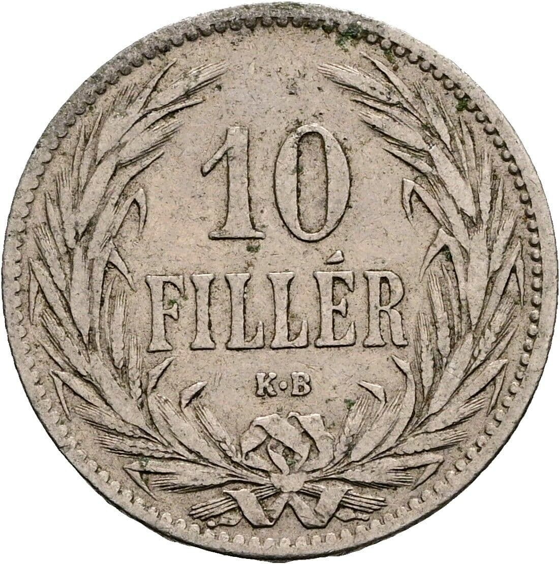 10 Filler Franz Joseph I. 1848-1916 1895 KB, Kremnitz – Vorderseite