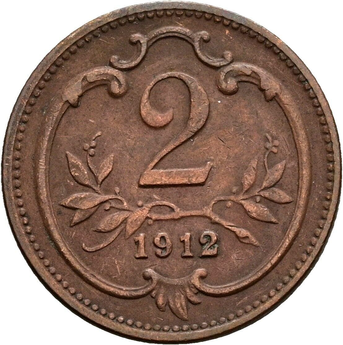 2 Heller Franz Joseph I. 1848-1916 1912 – Vorderseite