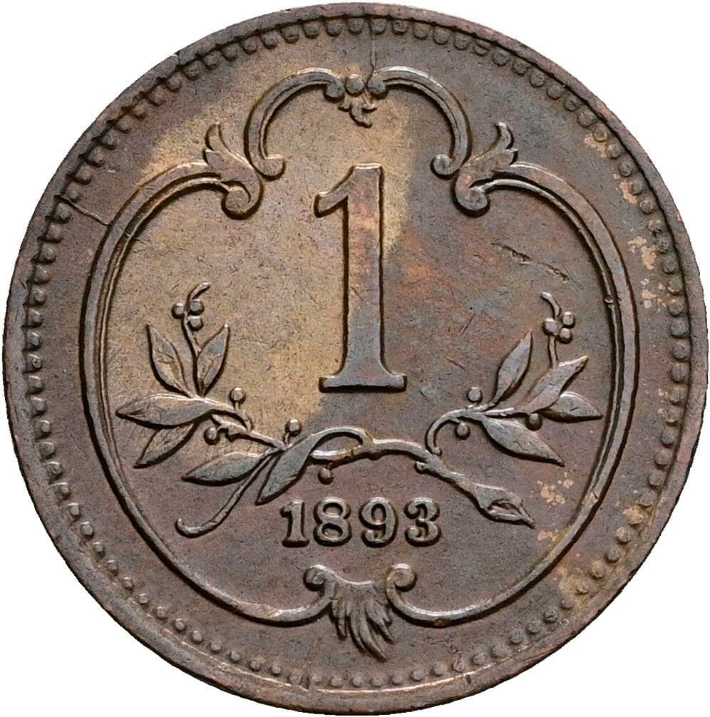 1 Heller Franz Joseph I. 1848-1916 1893 – Vorderseite
