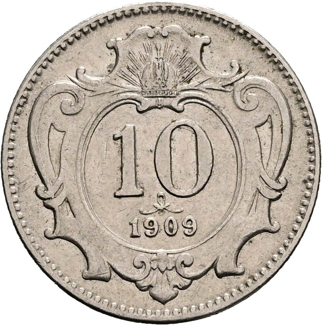 10 Heller Franz Joseph I. 1848-1916 1909 – Vorderseite