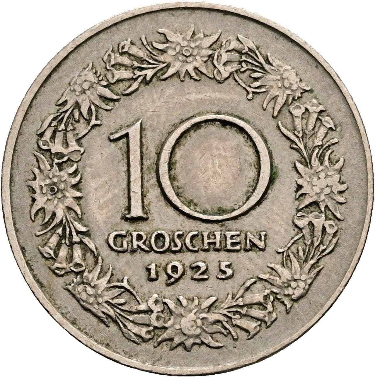 10 Groschen 1925 – Vorderseite