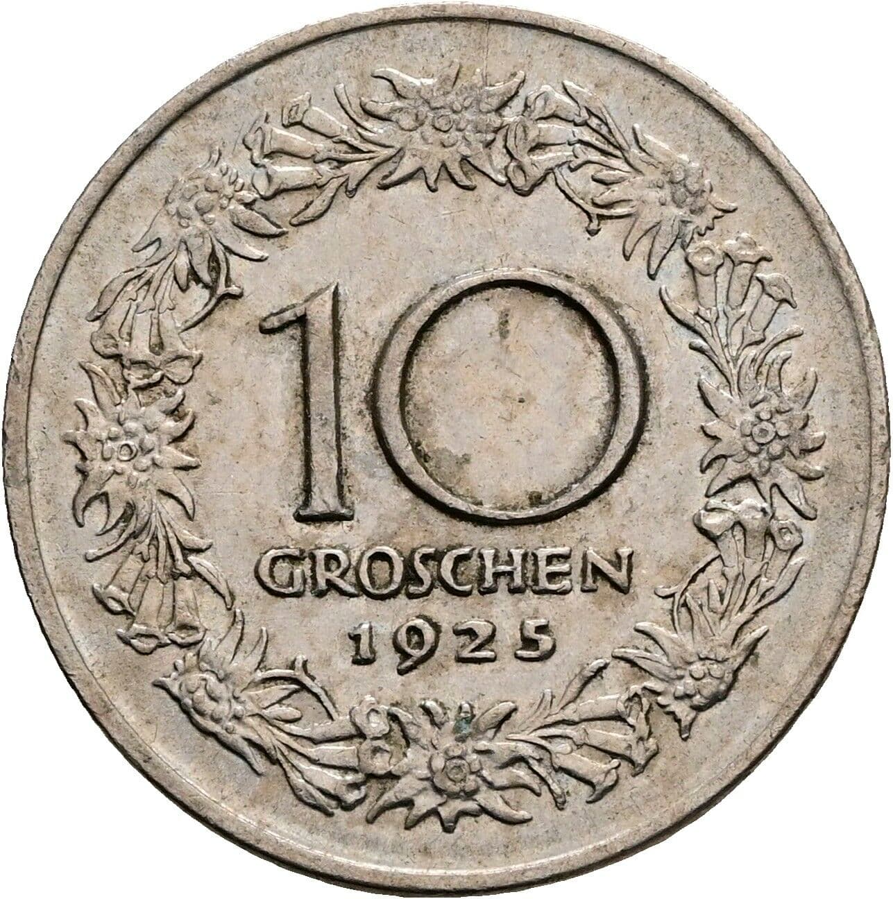 10 Groschen 1925 – Rückseite