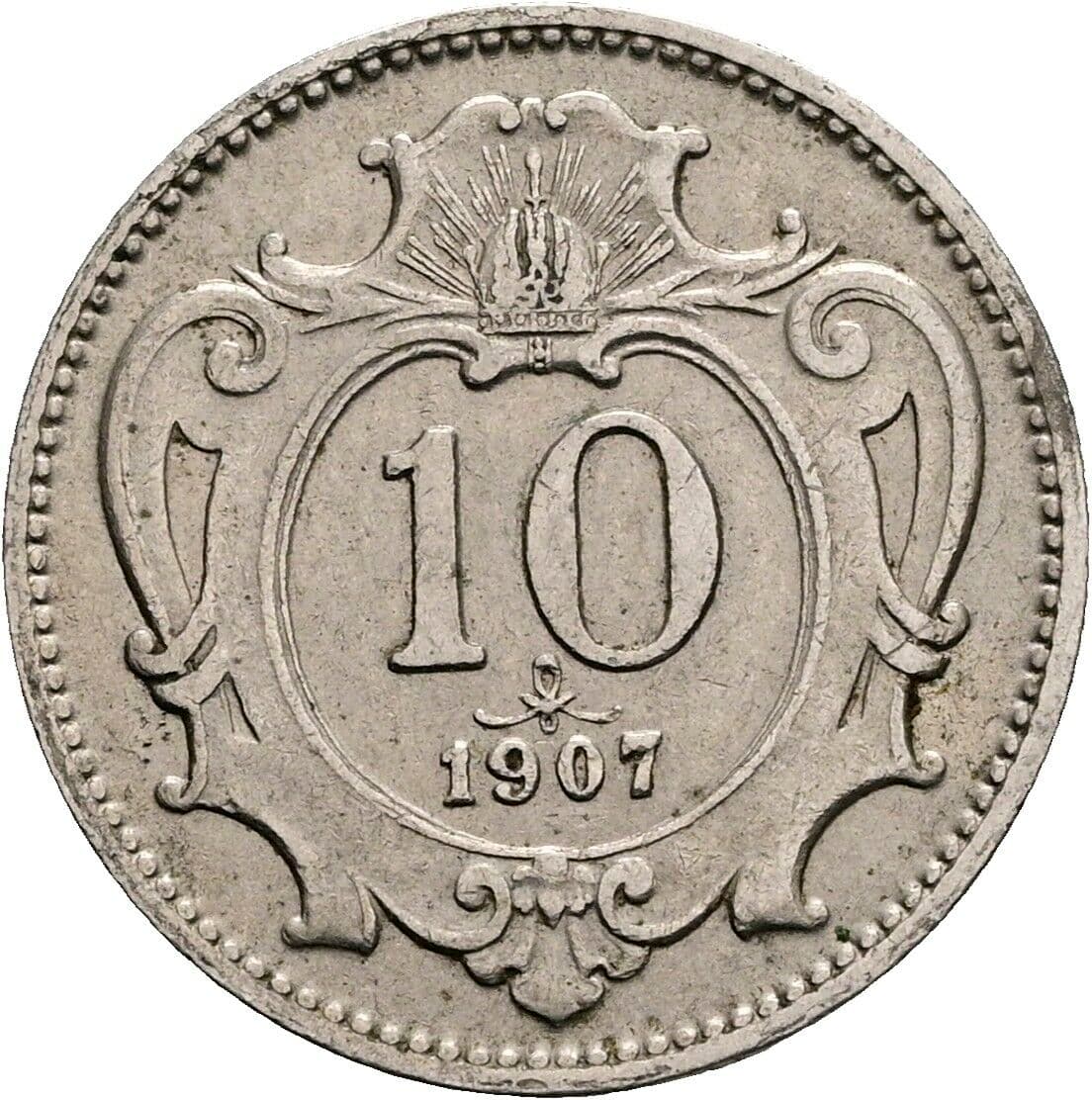 10 Heller Franz Joseph I. 1848-1916 1907 – Vorderseite