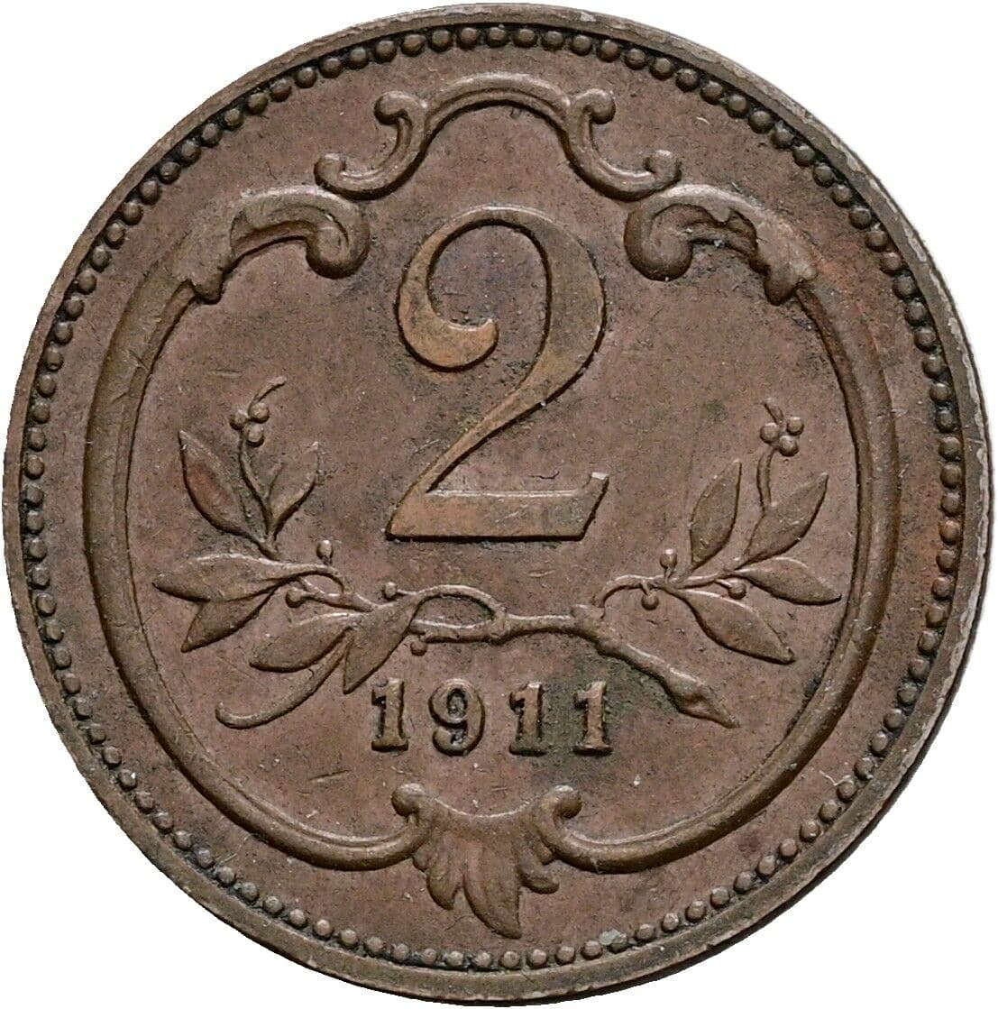 2 Heller Franz Joseph I. 1848-1916 1911 – Vorderseite