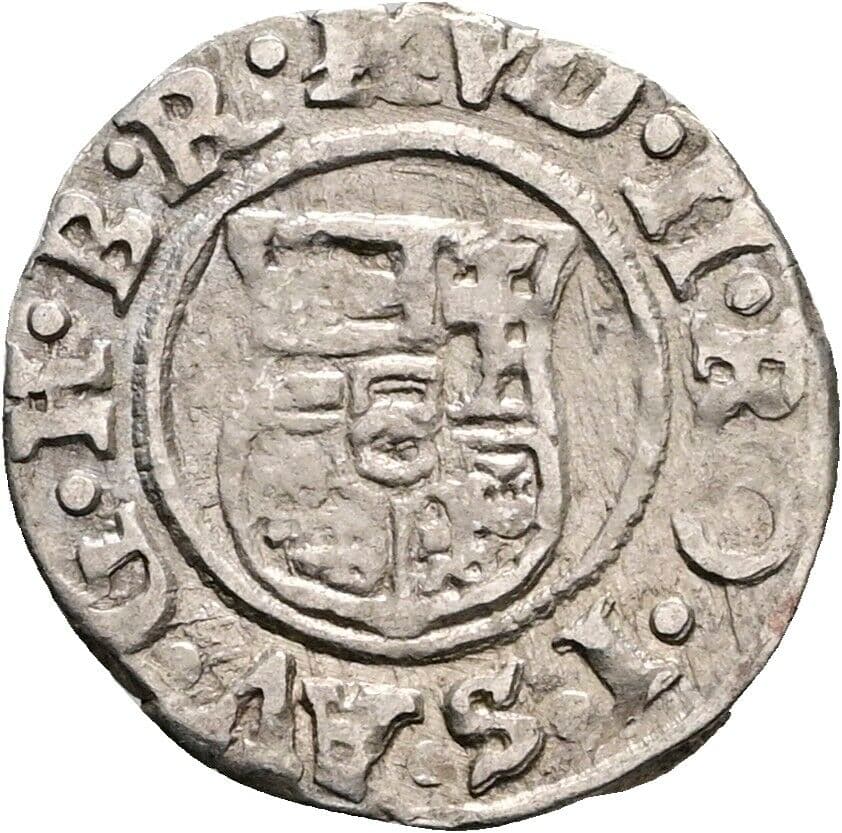 Denar Rudolph II. 1576-1612 1587 KB, Kremnitz – Rückseite