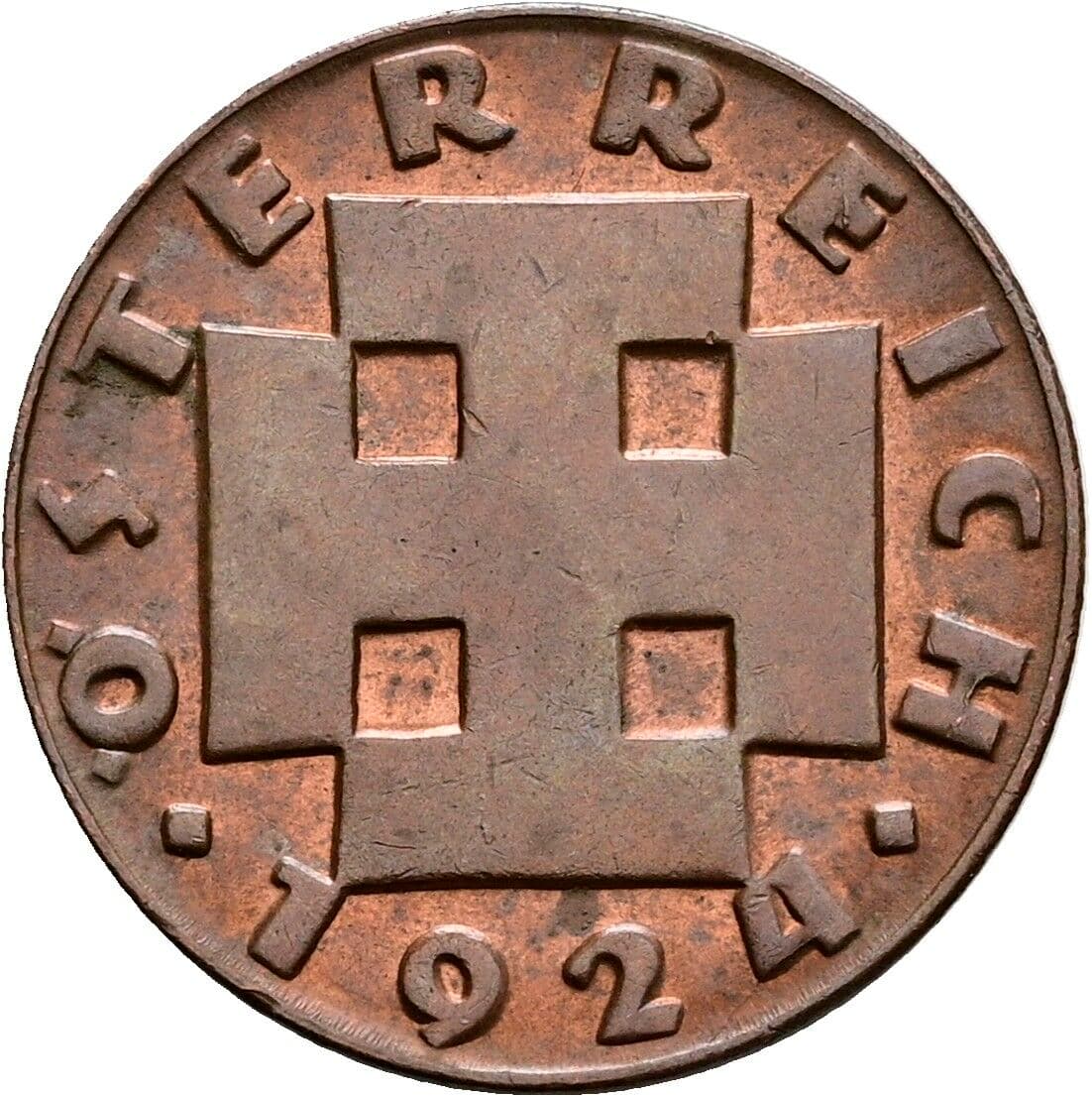 200 Kronen/2 Groschen 1924 – Rückseite