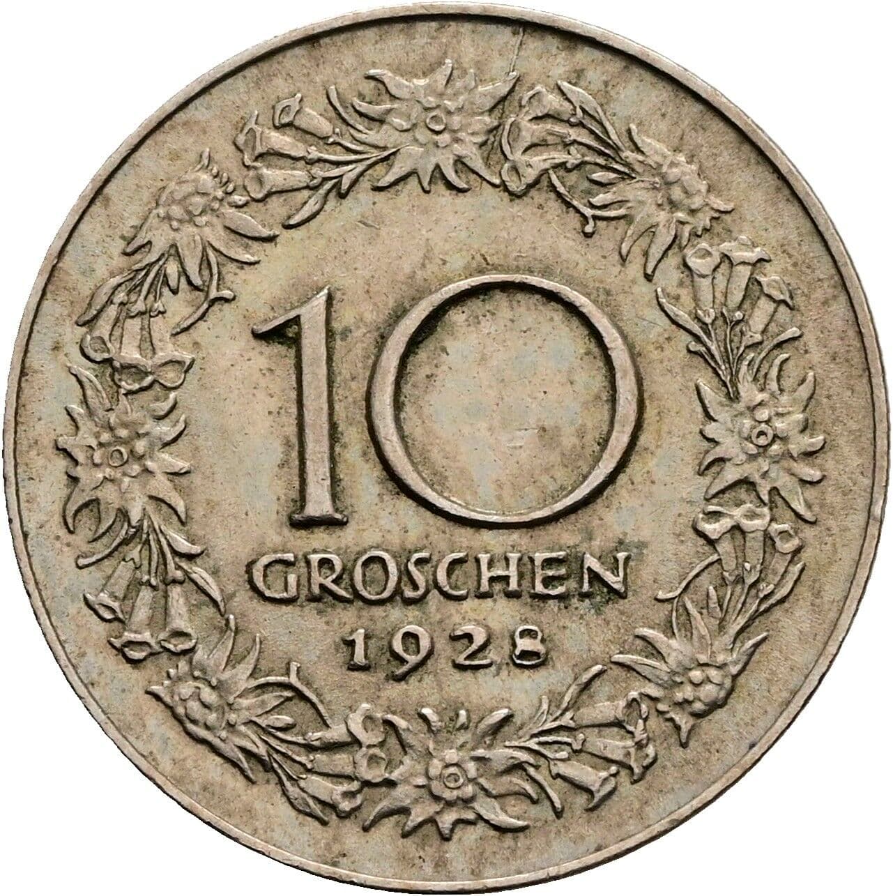 10 Groschen 1928 – Rückseite