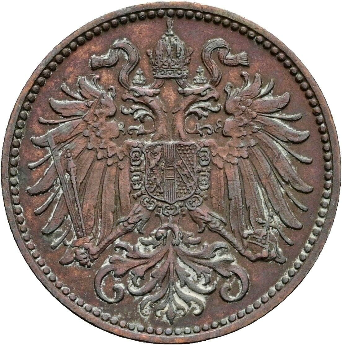 2 Heller Franz Joseph I. 1848-1916 1897 – Rückseite