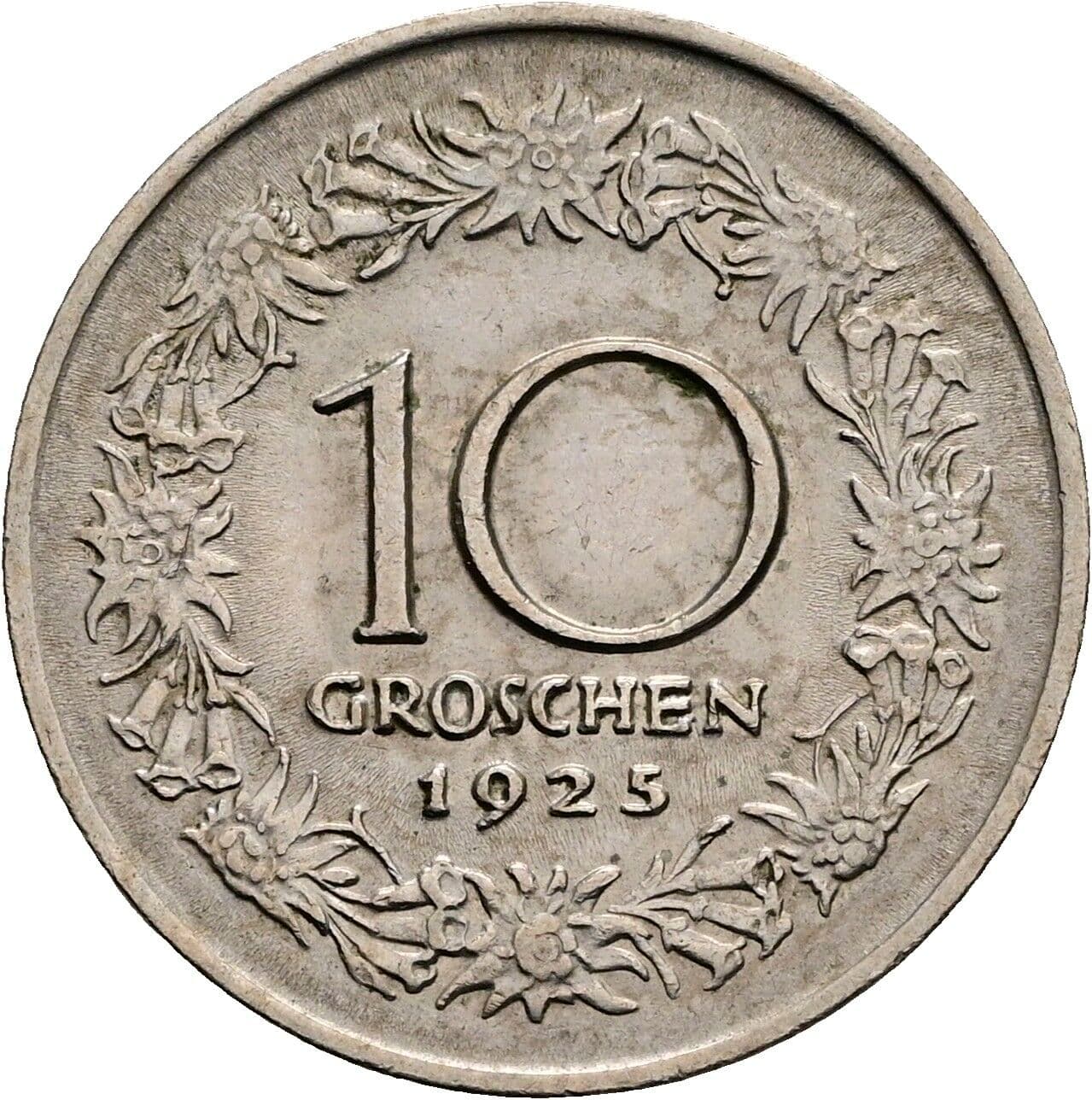 10 Groschen 1925 – Rückseite