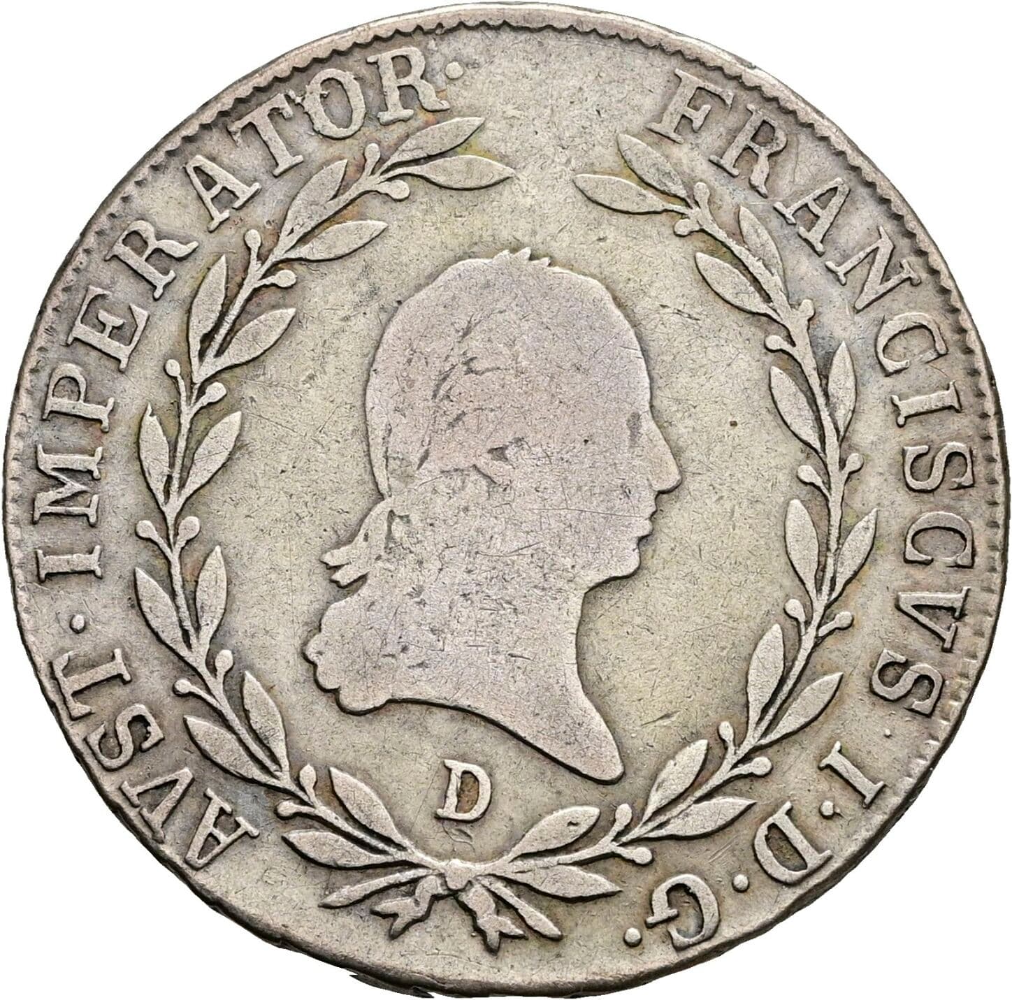 20 Kreuzer Franz II.(I.) 1792-1835 1808 D, Salzburg – Vorderseite