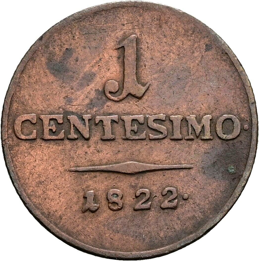 1 Centesimo Franz II.(I.) 1792-1835 1822 V, Venedig – Vorderseite