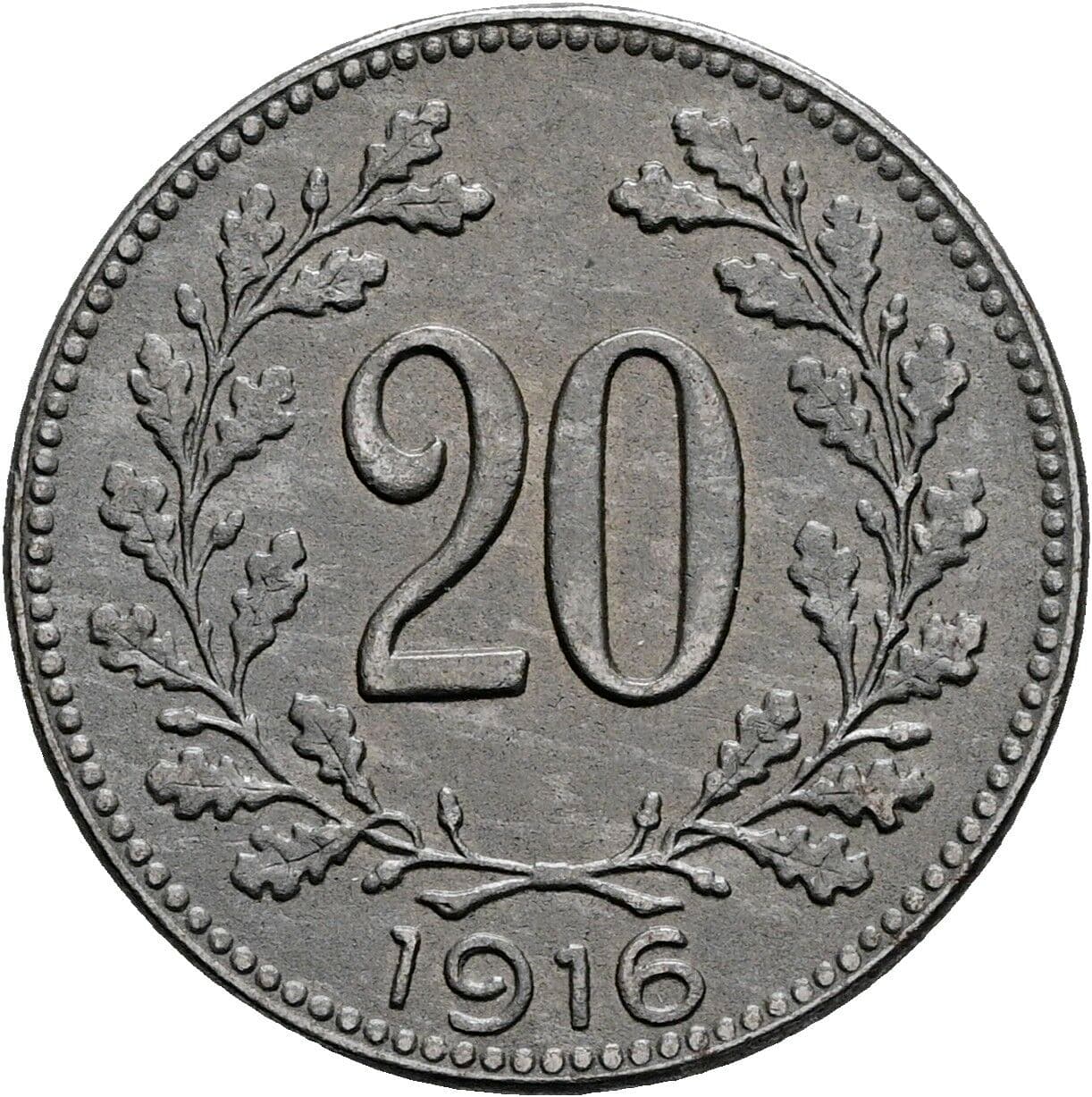 20 Heller Franz Joseph I. 1848-1916 1916 – Vorderseite