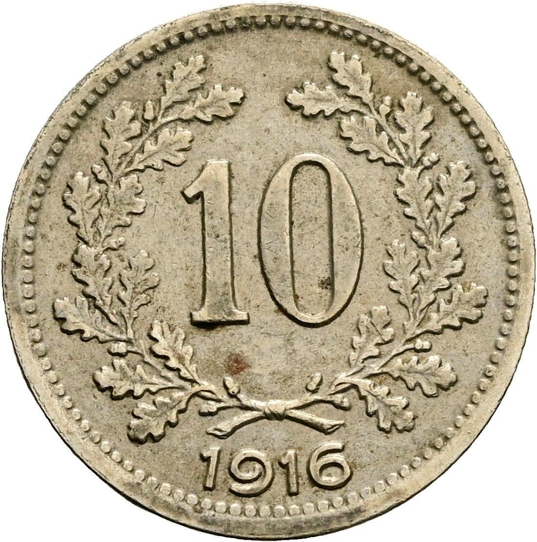 10 Heller Franz Joseph I. 1848-1916 1916 – Vorderseite