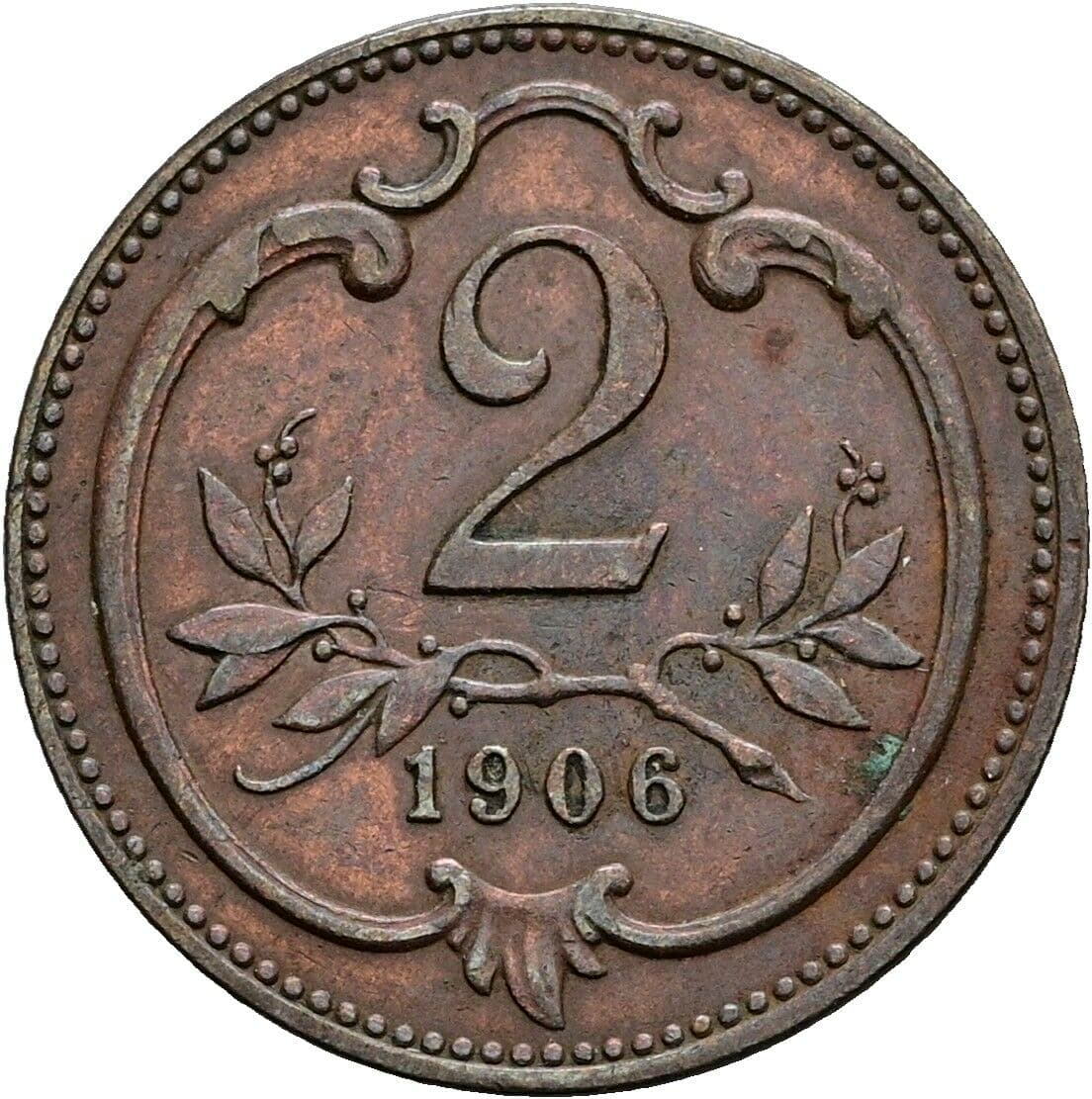 2 Heller Franz Joseph I. 1848-1916 1906 – Vorderseite