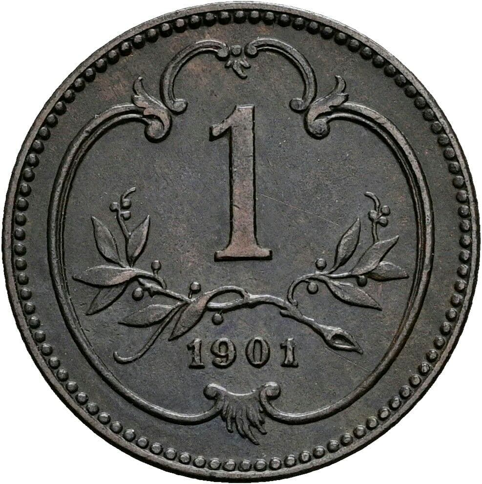 1 Heller Franz Joseph I. 1848-1916 1901 – Vorderseite