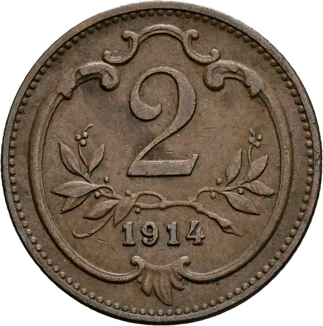 2 Heller Franz Joseph I. 1848-1916 1914 – Vorderseite