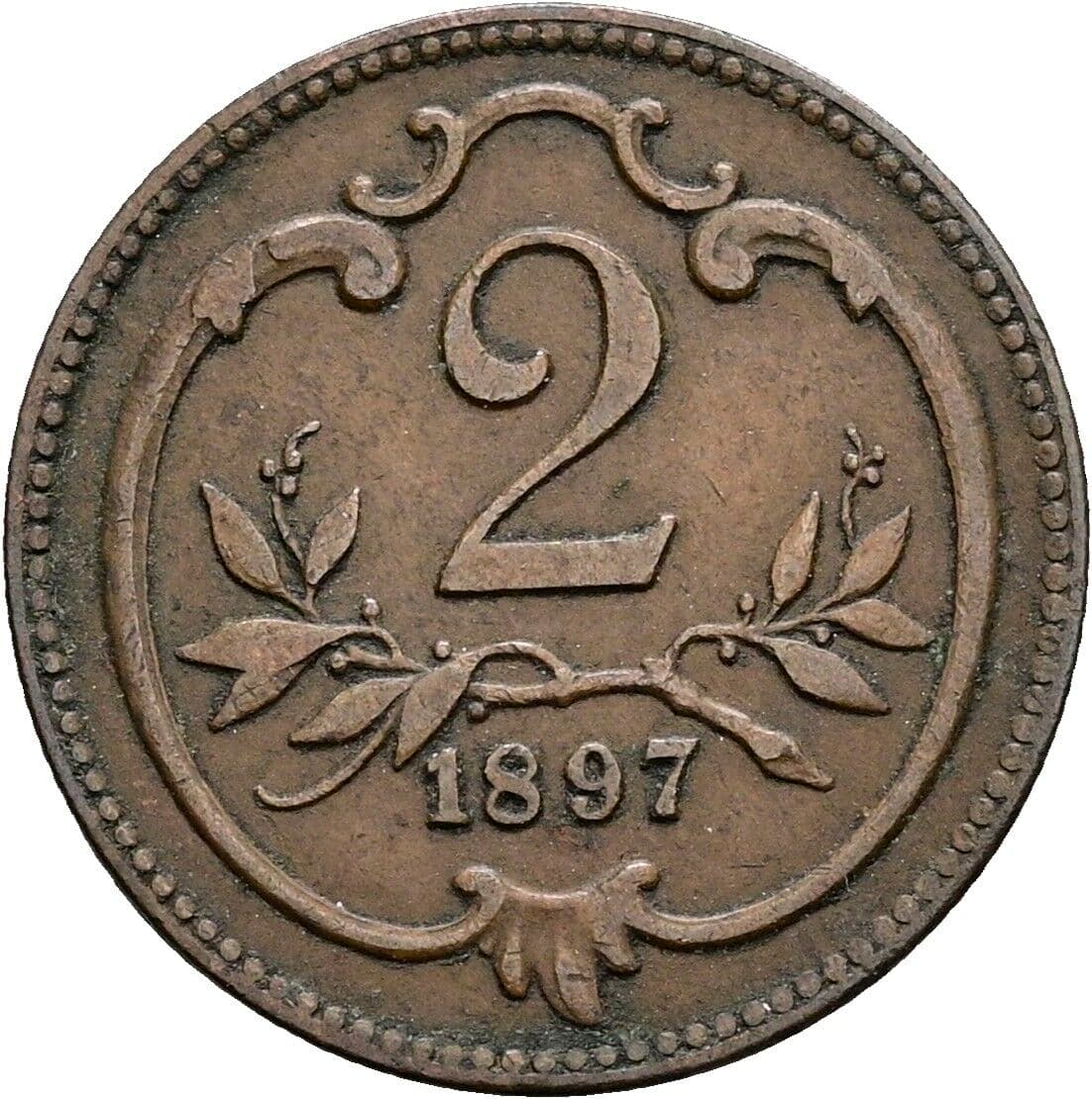 2 Heller Franz Joseph I. 1848-1916 1897 – Vorderseite