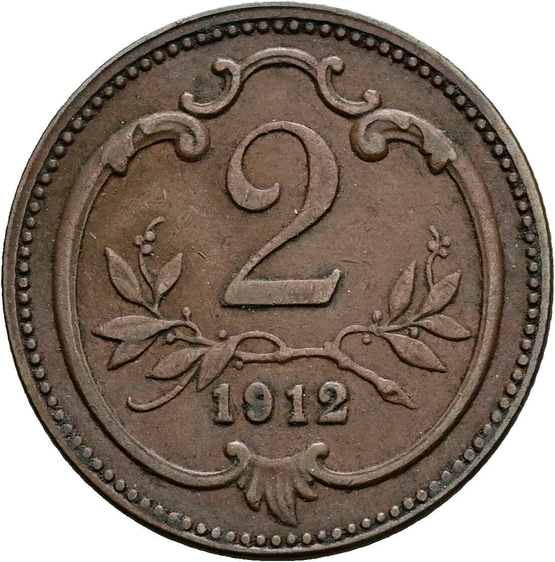 2 Heller Franz Joseph I. 1848-1916 1912 – Vorderseite
