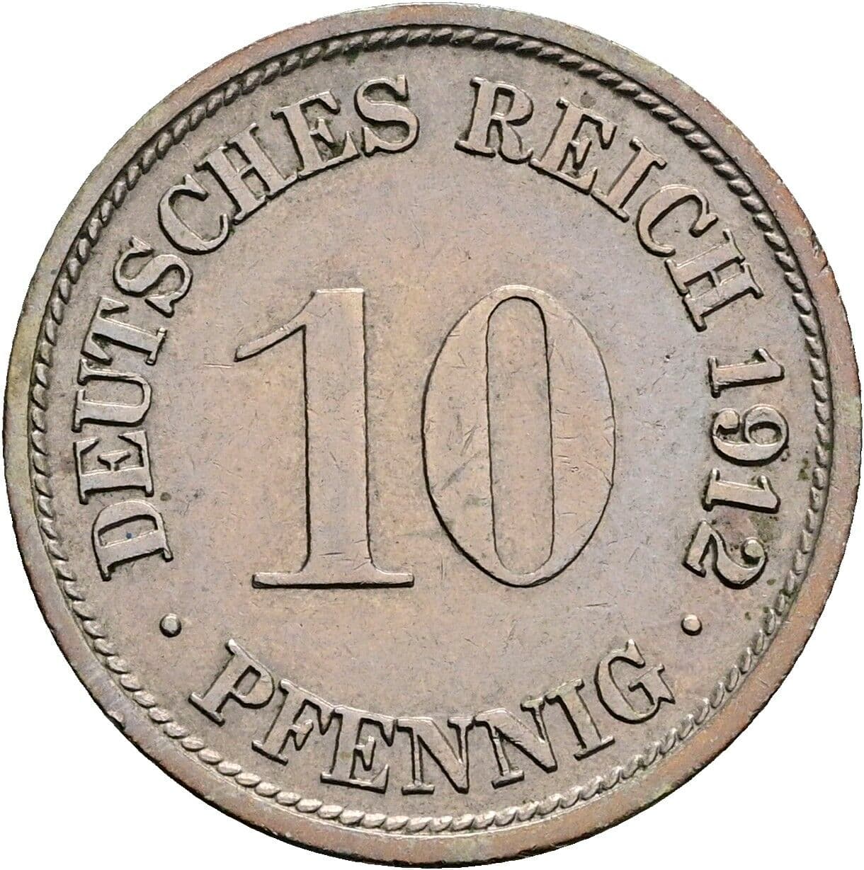 10 Pfennig 1912 F – Vorderseite