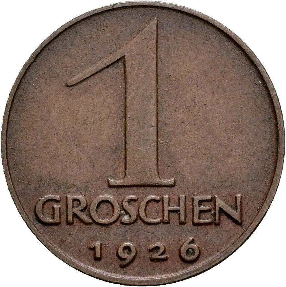 1 Groschen 1926 – Vorderseite