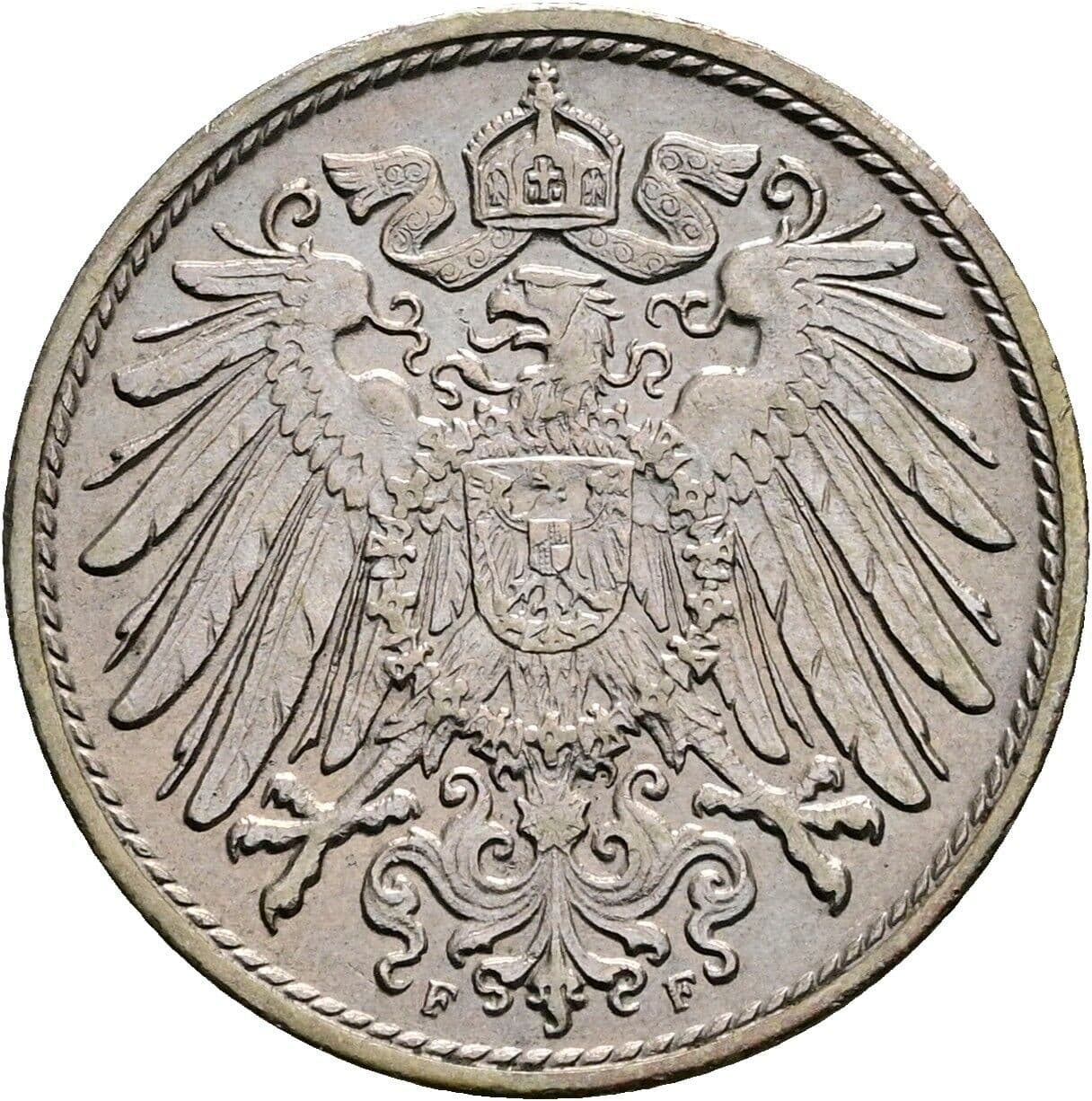 10 Pfennig 1912 F – Rückseite