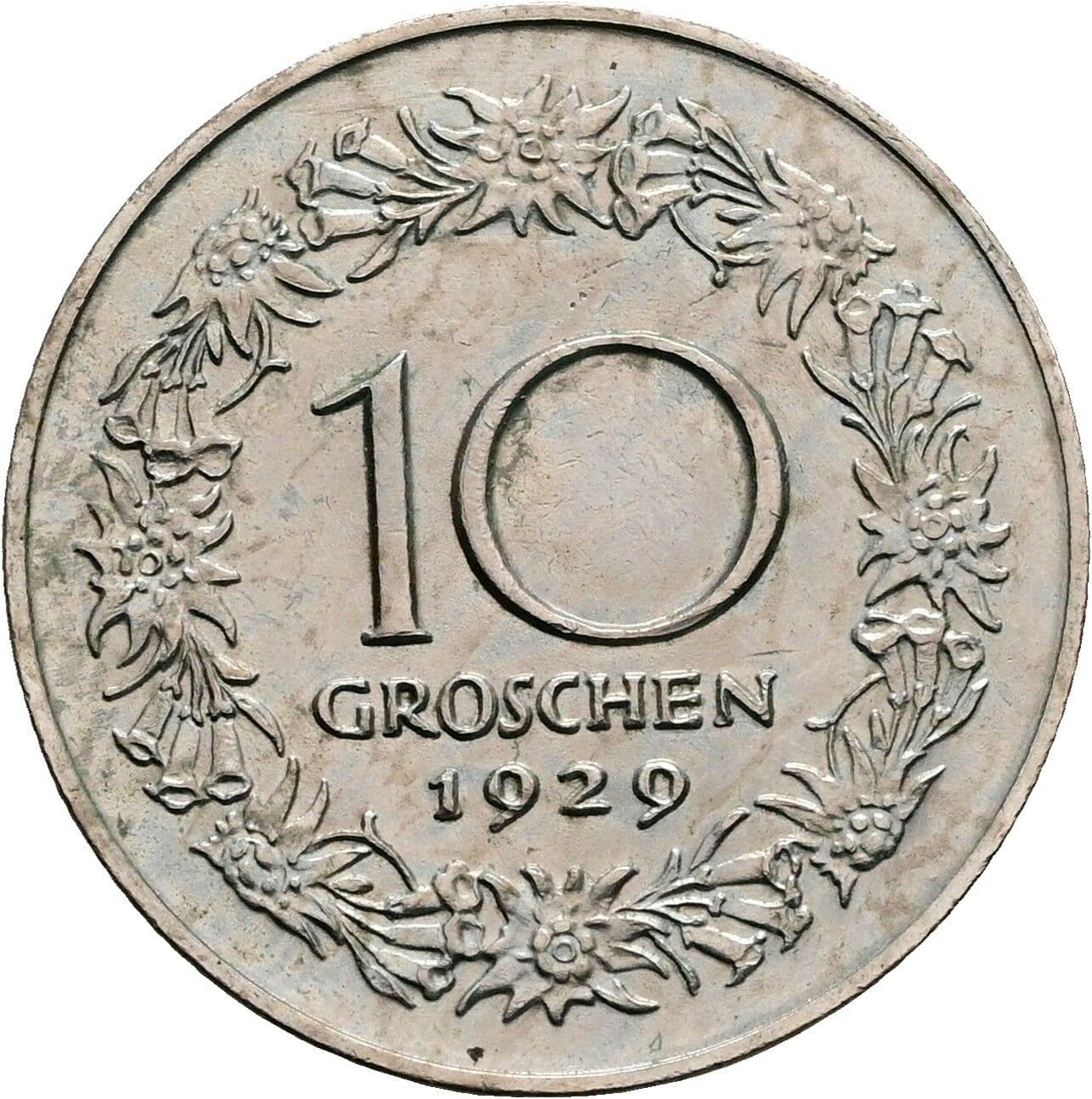 10 Groschen 1929 – Rückseite
