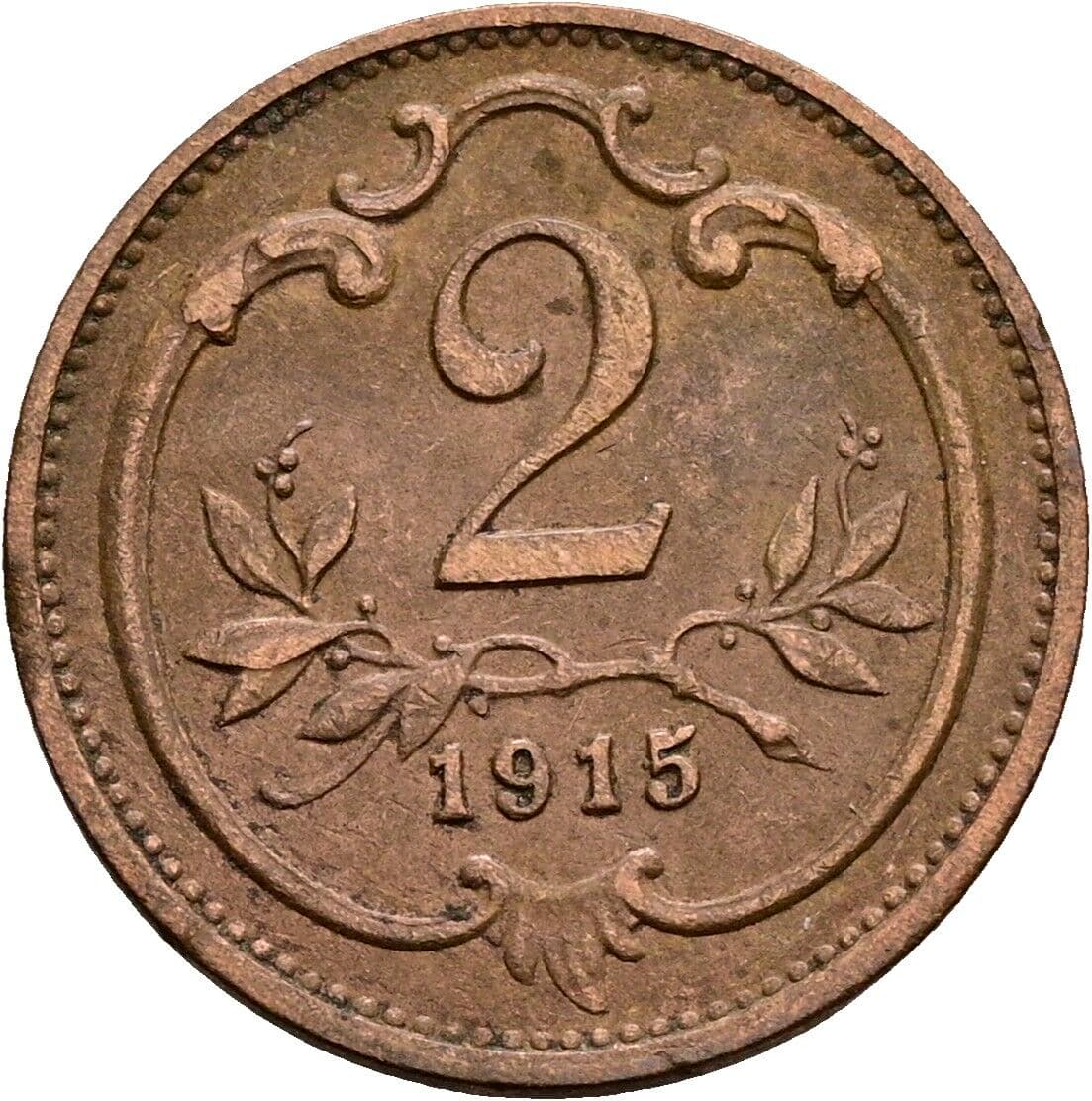 2 Heller Franz Joseph I. 1848-1916 1915 – Vorderseite
