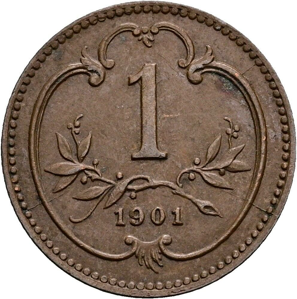 1 Heller Franz Joseph I. 1848-1916 1901 – Vorderseite