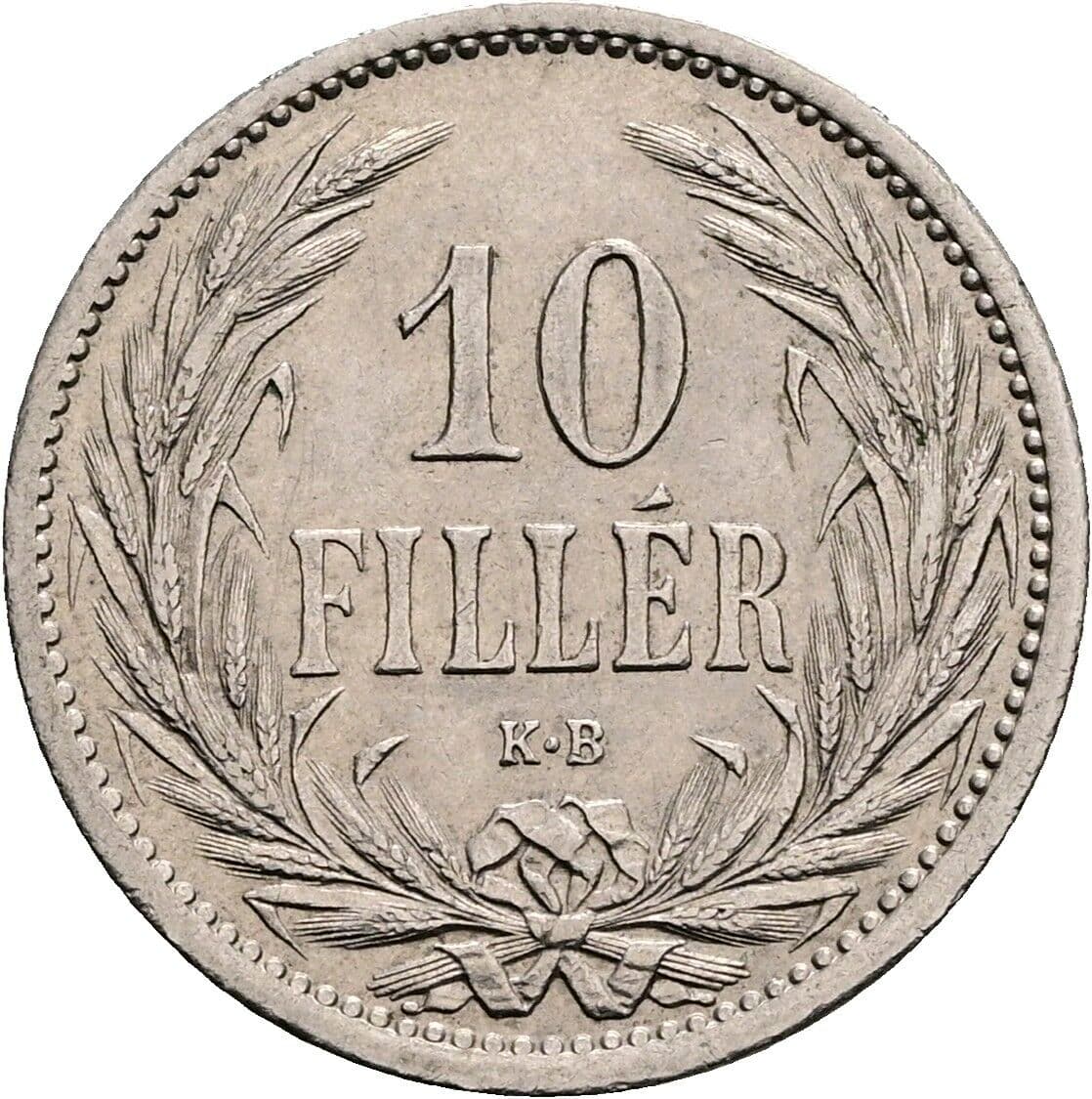 10 Filler Franz Joseph I. 1848-1916 1909 KB, Kremnitz – Vorderseite