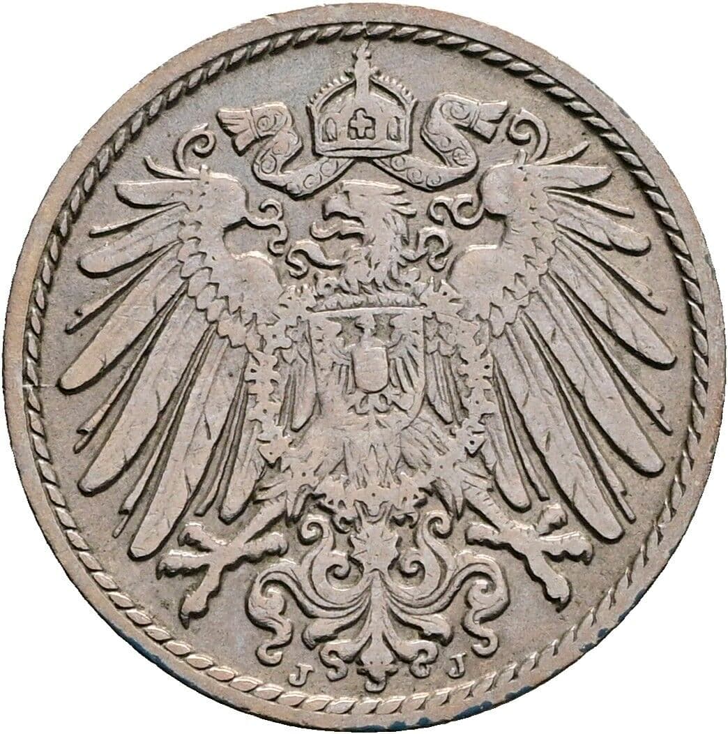 5 Pfennig 1905 J – Rückseite