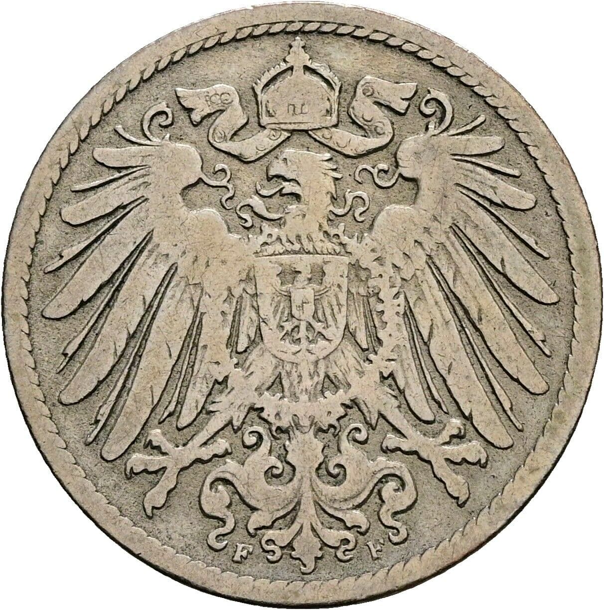 10 Pfennig 1890 F – Rückseite