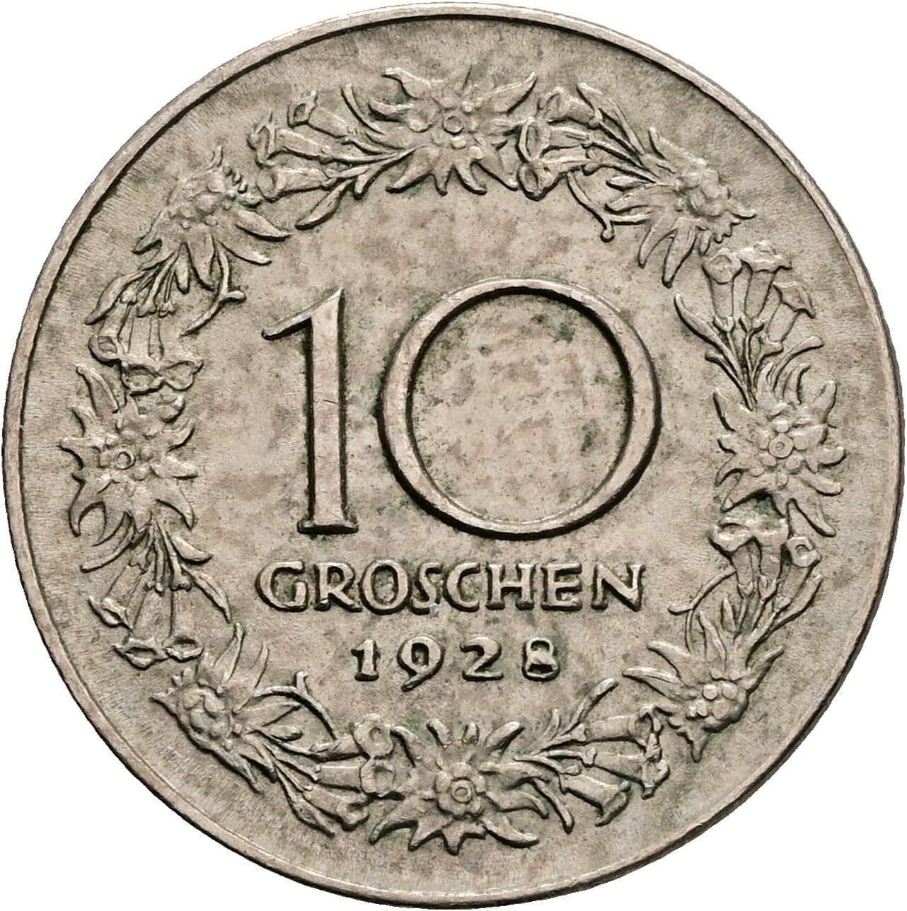 10 Groschen 1928 – Rückseite