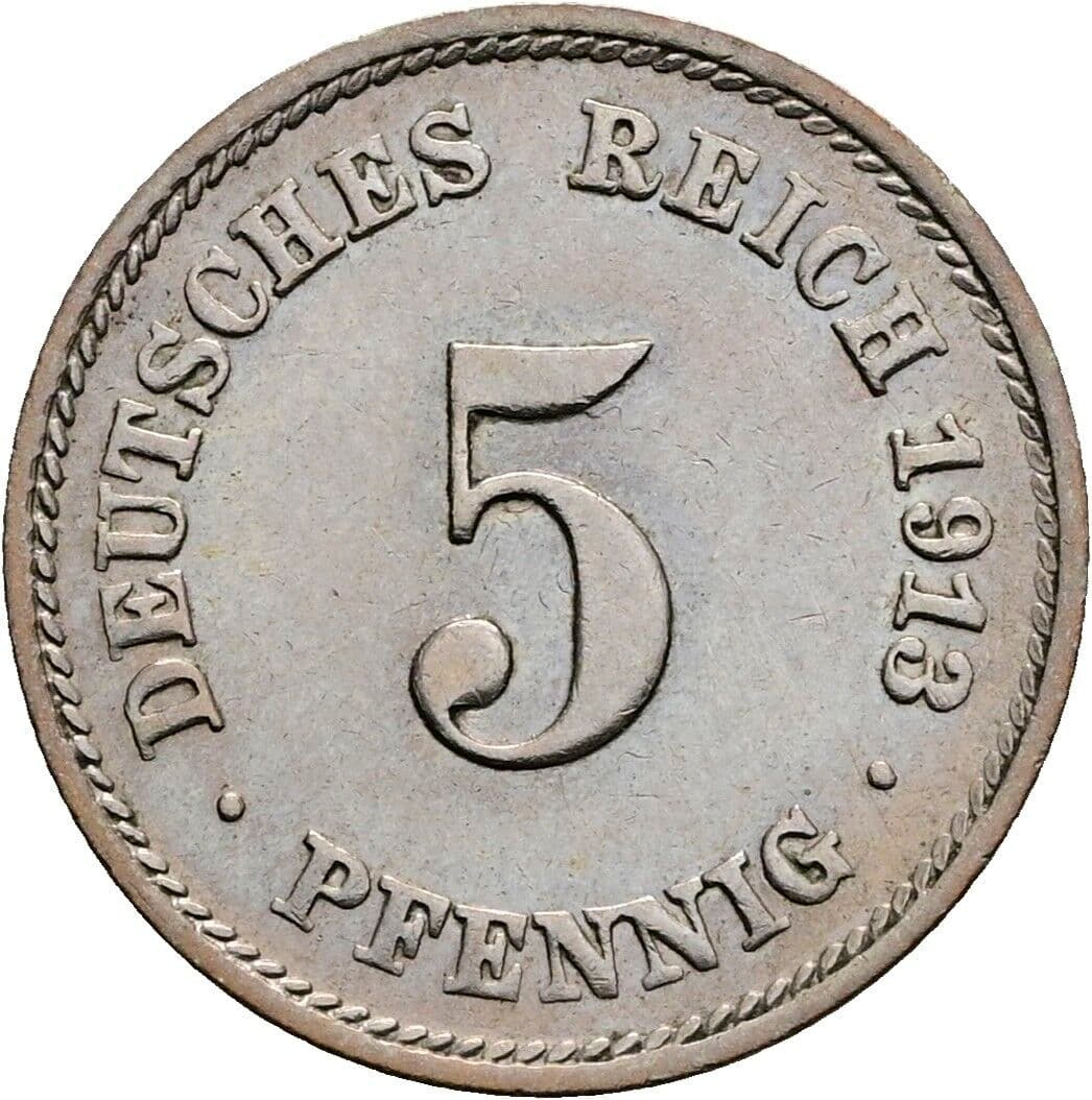 5 Pfennig 1913 F – Vorderseite