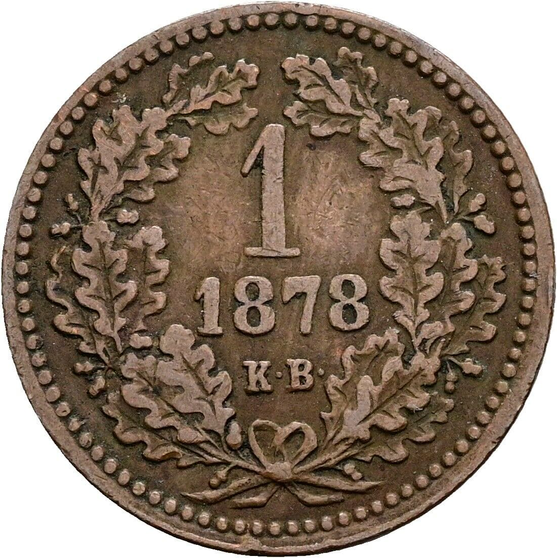 1 Krajczar Franz Joseph I. 1848-1916 1878 KB, Kremnitz – Vorderseite