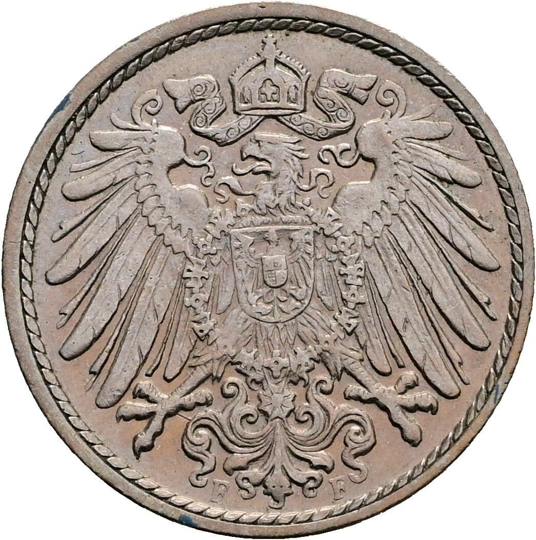 5 Pfennig 1913 F – Rückseite