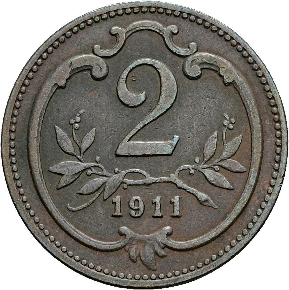 2 Heller Franz Joseph I. 1848-1916 1911 – Vorderseite