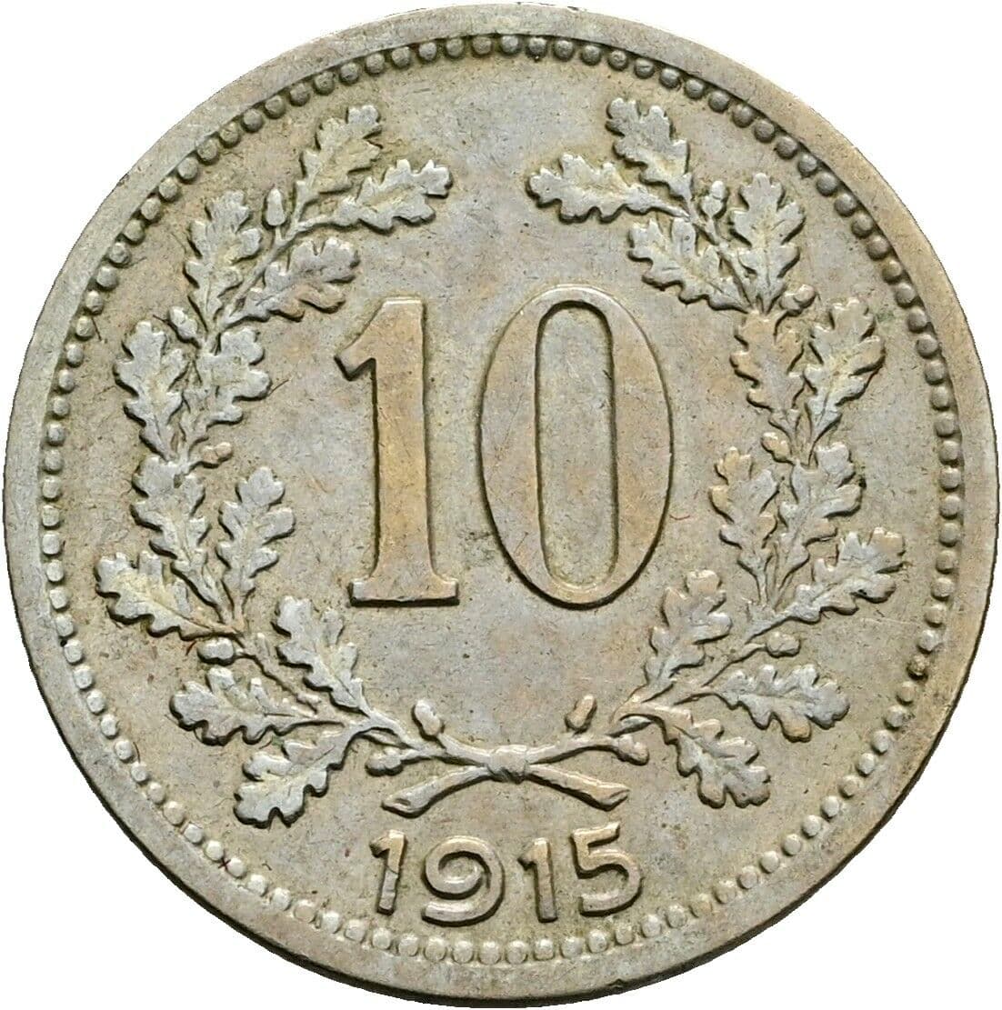 10 Heller Franz Joseph I. 1848-1916 1915 – Vorderseite