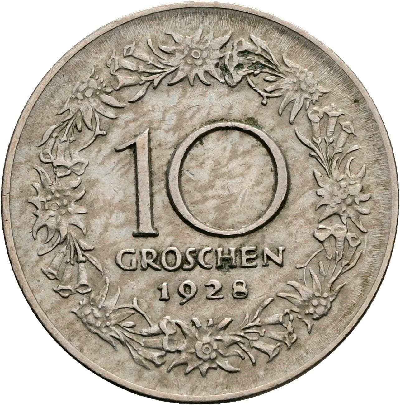 10 Groschen 1928 – Rückseite