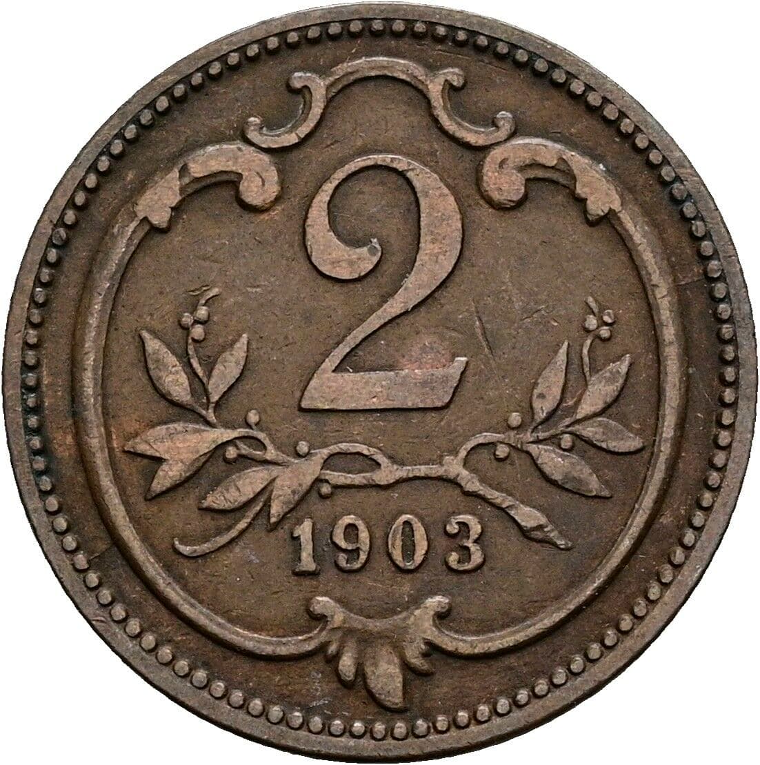 2 Heller Franz Joseph I. 1848-1916 1903 – Vorderseite