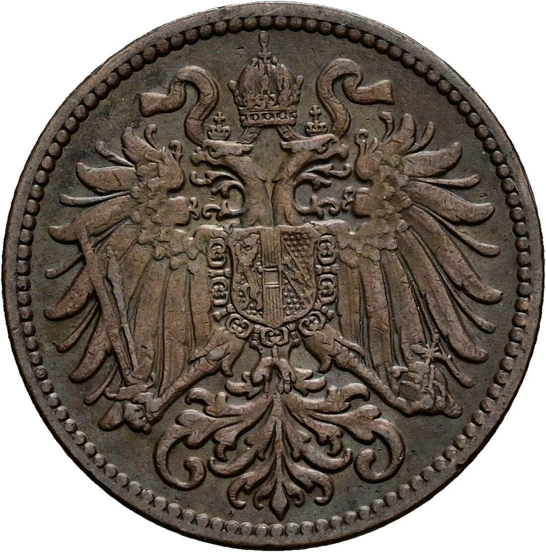 2 Heller Franz Joseph I. 1848-1916 1909 – Rückseite