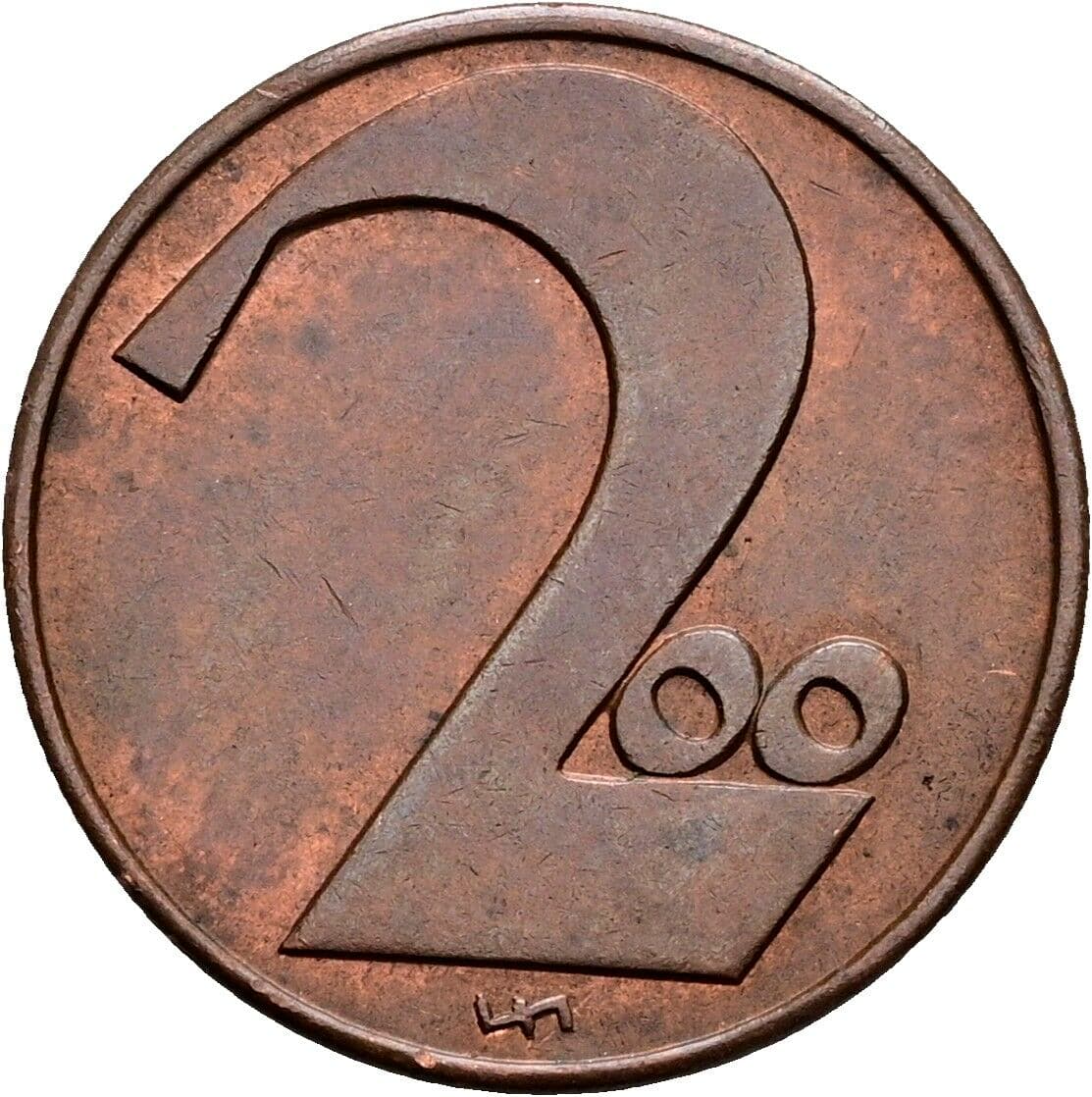 200 Kronen/2 Groschen 1924 – Vorderseite