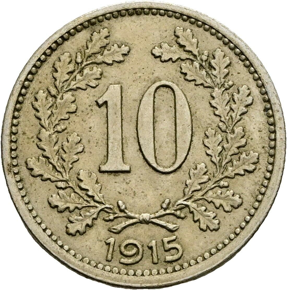10 Heller Franz Joseph I. 1848-1916 1915 – Vorderseite