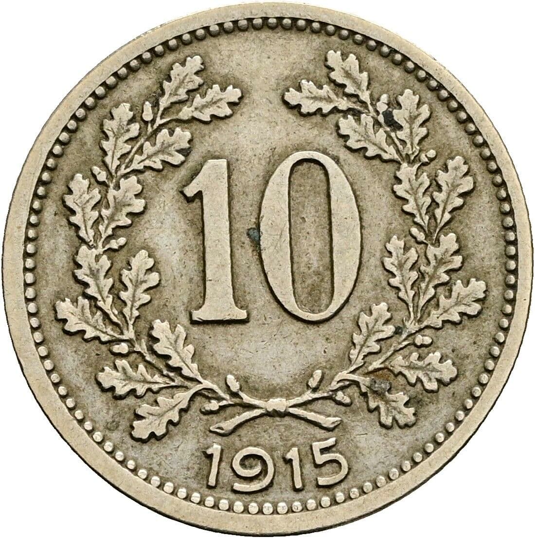 10 Heller Franz Joseph I. 1848-1916 1915 – Vorderseite