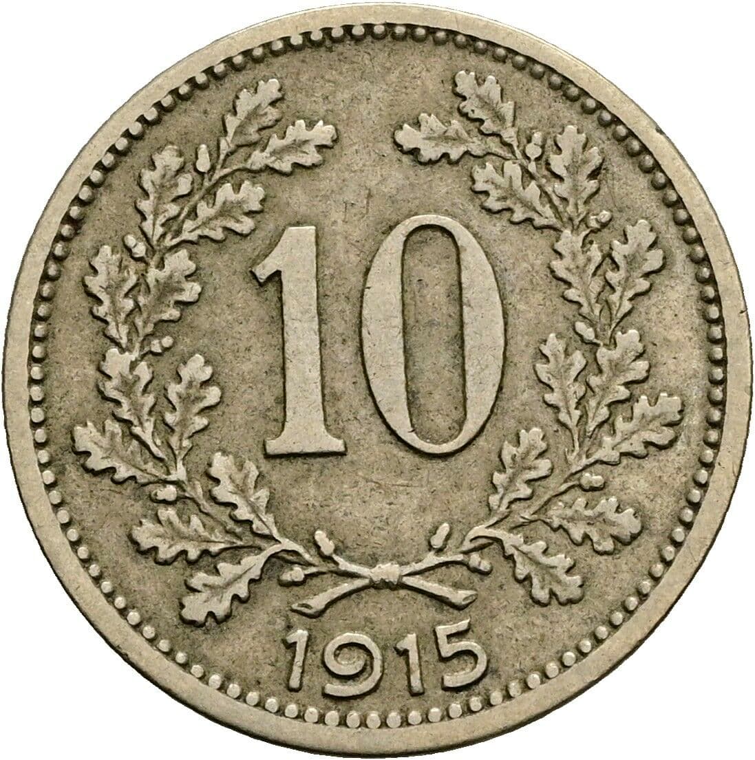 10 Heller Franz Joseph I. 1848-1916 1915 – Vorderseite