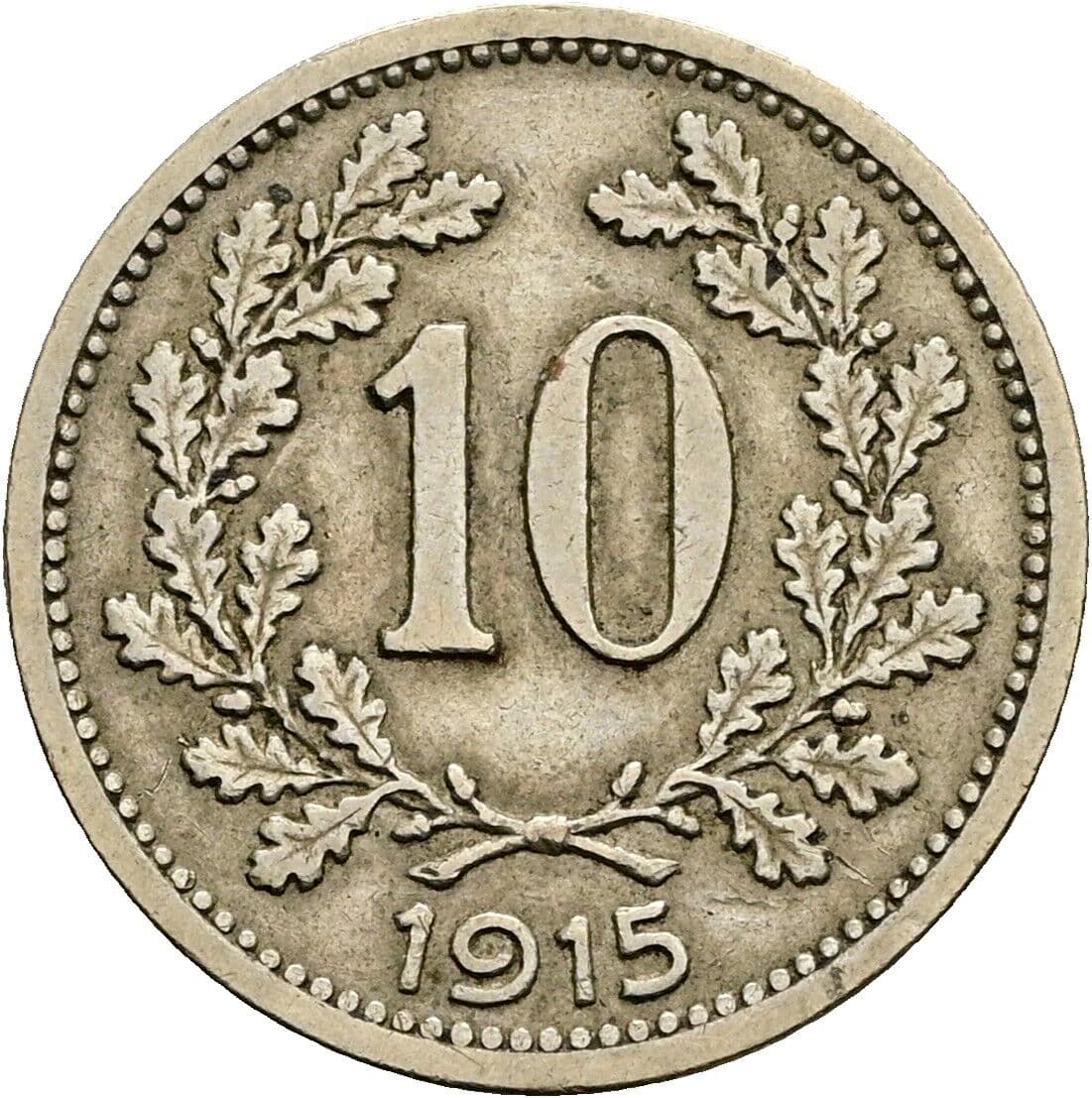 10 Heller Franz Joseph I. 1848-1916 1915 – Vorderseite