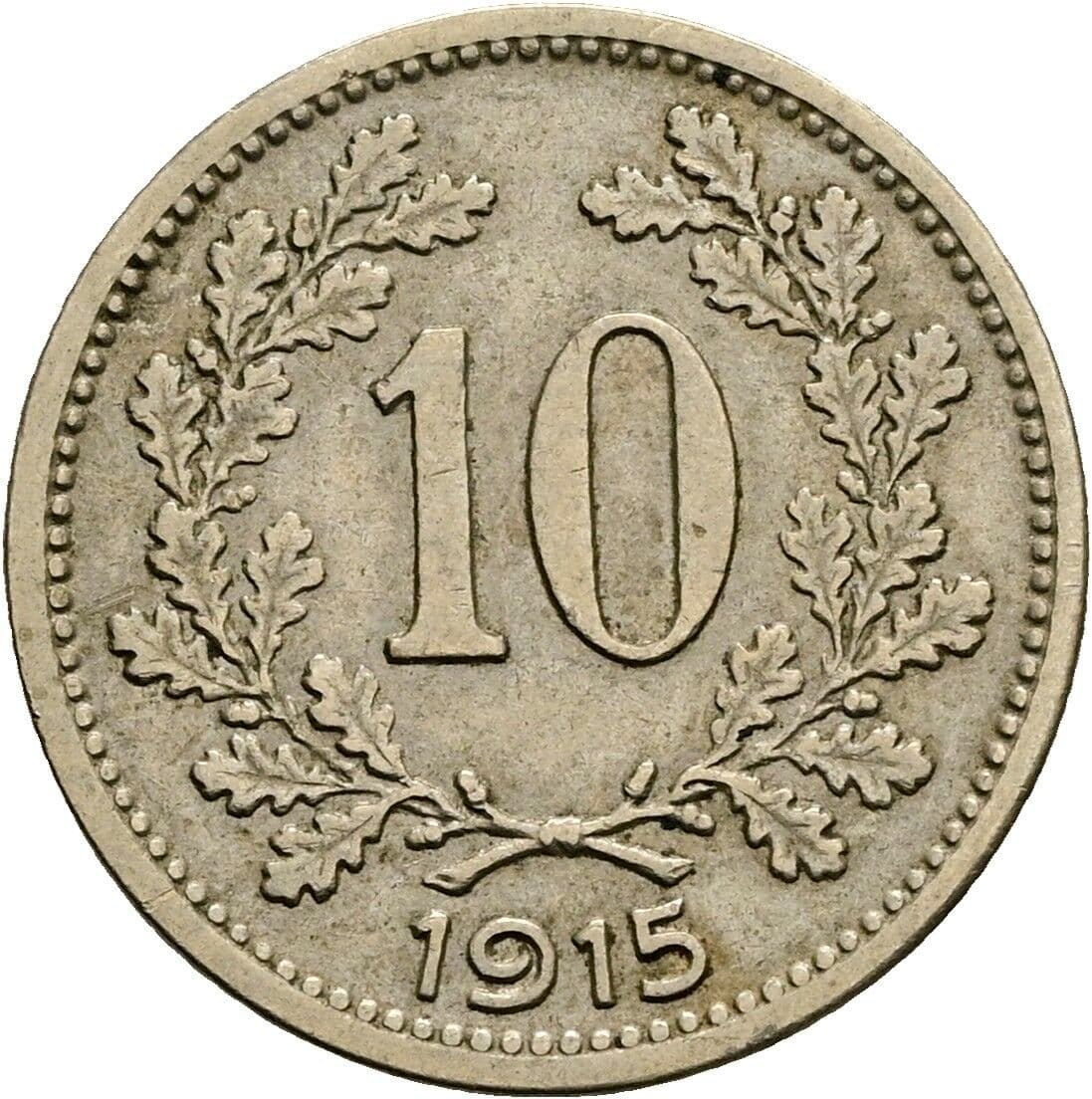 10 Heller Franz Joseph I. 1848-1916 1915 – Vorderseite